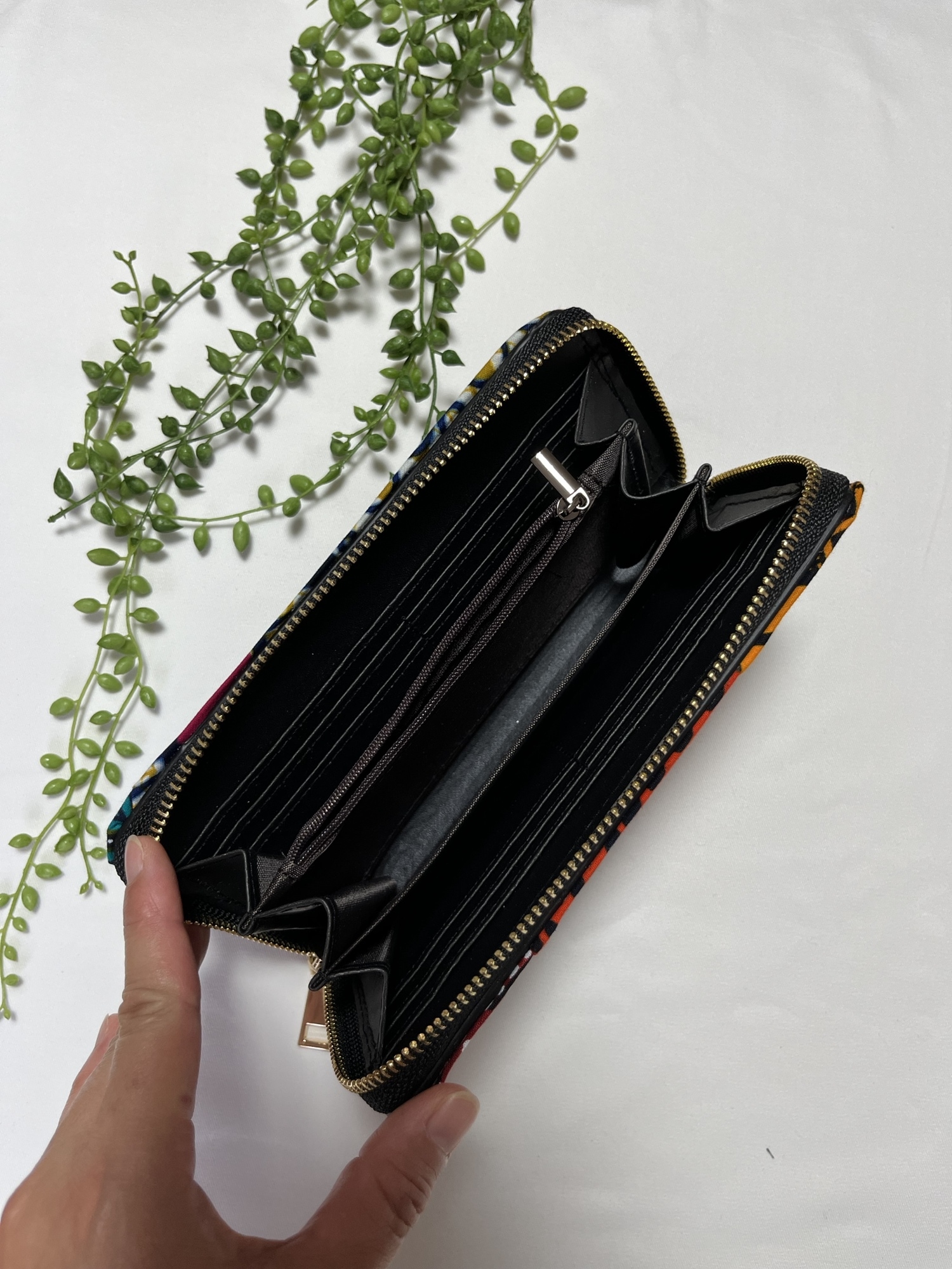 1点もの！ アフリカ布パッチワークの 長財布 【373】 - t.style's