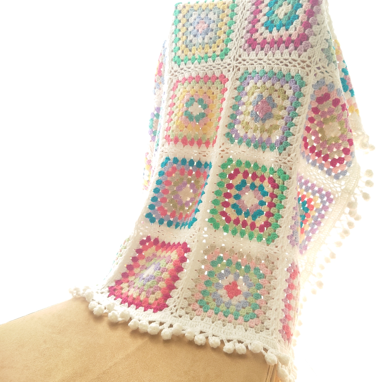 コットン糸のサマーブランケット（グラニースクエア） - atelier