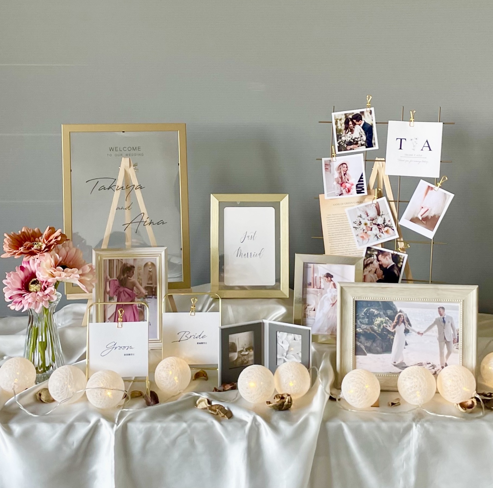 お写真を飾るだけ！ウェルカムスペース おまとめセット 受付サイン付き