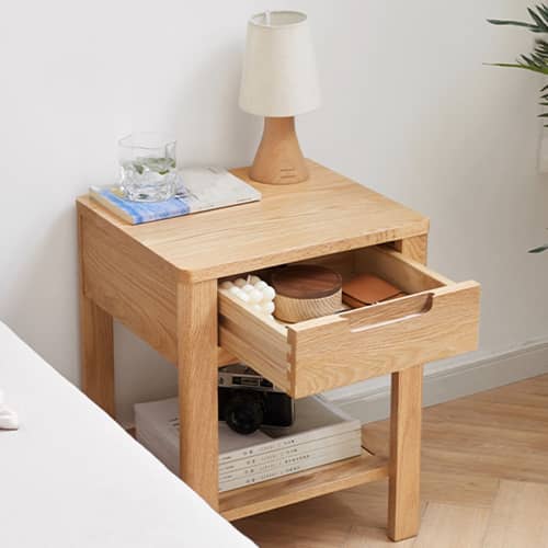 幅40]ナイトテーブル サイドテーブル オーク材 木製 無垢材