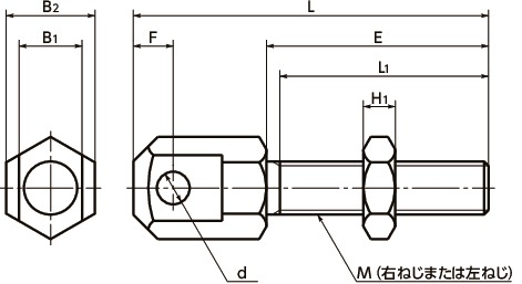 SRC-80-60-R｜ローラチェーンボルト 適用ローラチェーン呼び番号 80