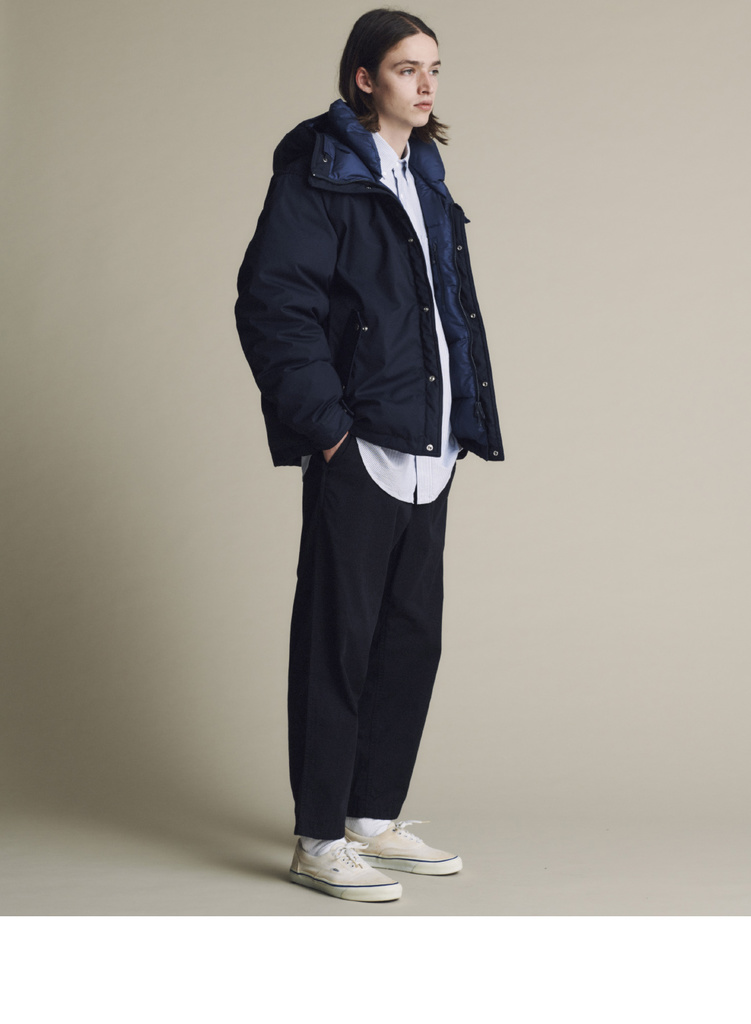 さっそくスタイリング！パープルレーベルのショートダウン