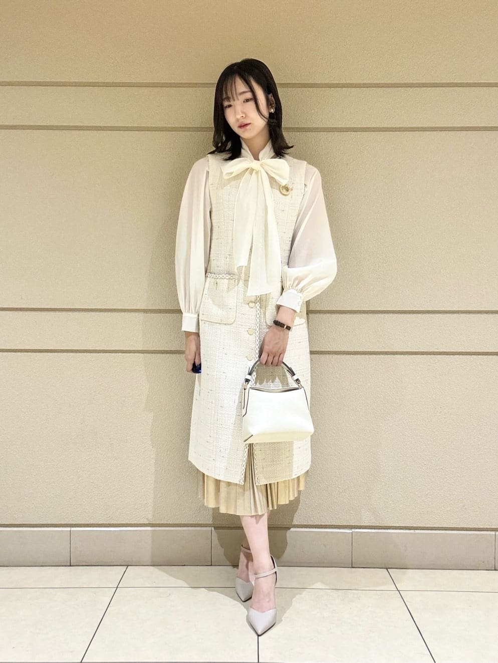 セットアップ対応商品】ラメスラブツイードジレワンピース|ANAYI