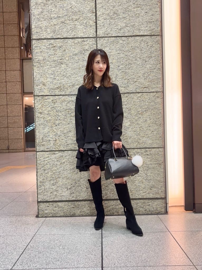 スタッフコーディネート】〈美香さんコラボ〉カーデ×ペプラムワンピSET