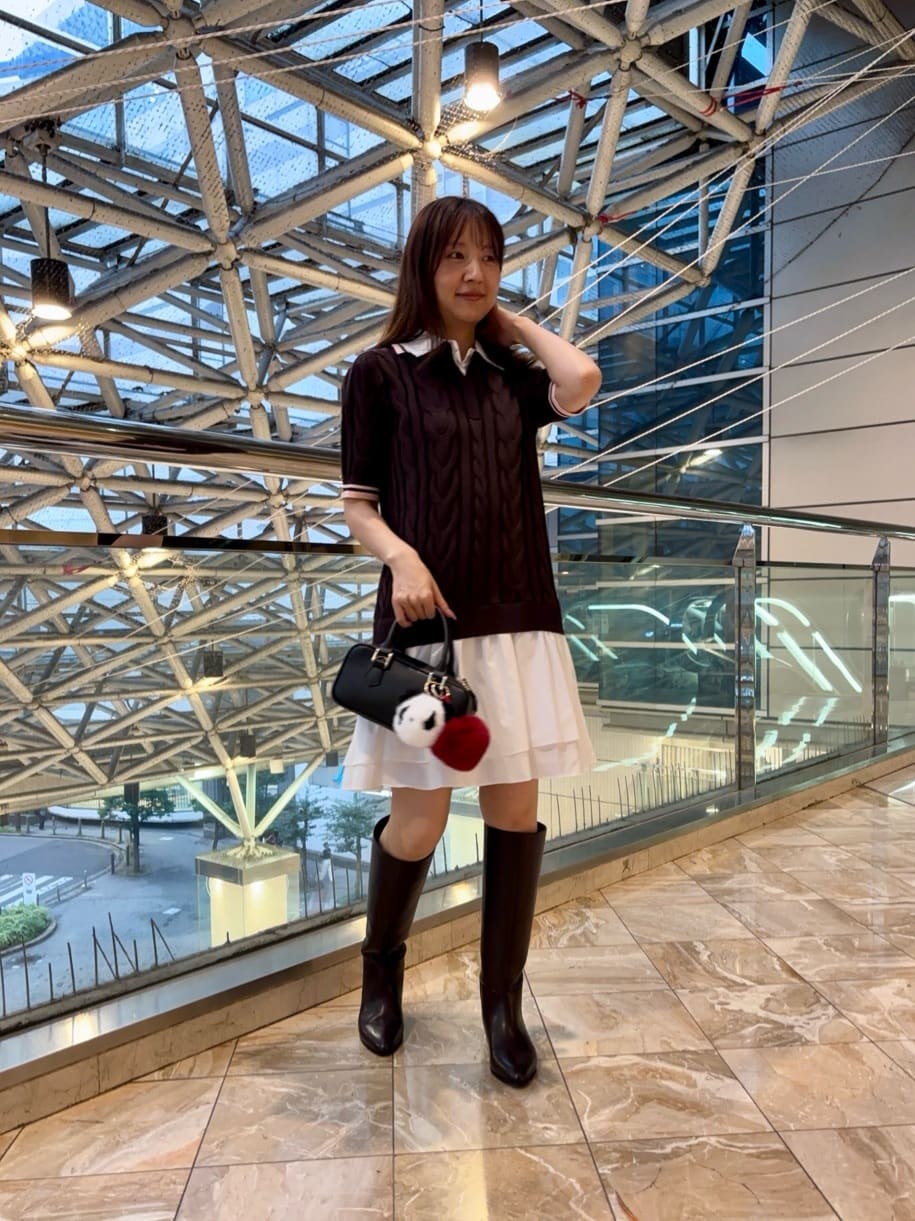 スタッフコーディネート】ケーブルスキッパーレイヤードミニワンピース