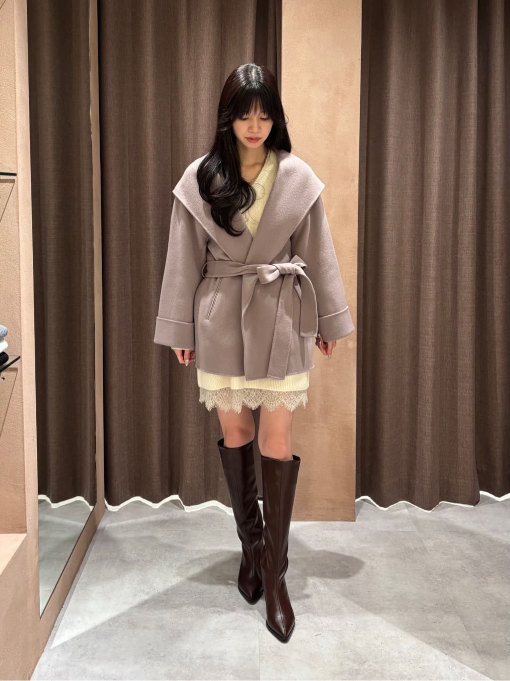 スタッフコーディネート】レースキャミワンピース×ニットワンピースSET