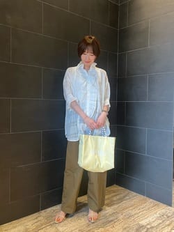 conte＞ラップ チノ テーパードワイドパンツ