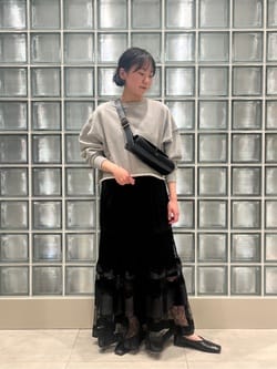 conte＞クロップド プルオーバースウェット