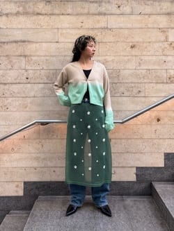 6(ROKU)＞コットン ウール グラデーション ダイ カーディガン