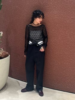 6(ROKU)＞コットン チノ パンツ ブラック