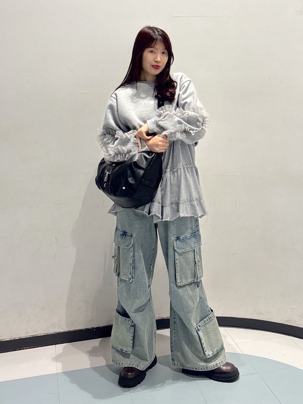 1枚でオシャレ見え♪】チュールスリーブスウェットワンピース | w