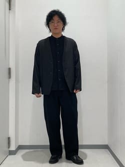 セットアップ対応】デニムライクストレッチ ノーカラージャケット（47