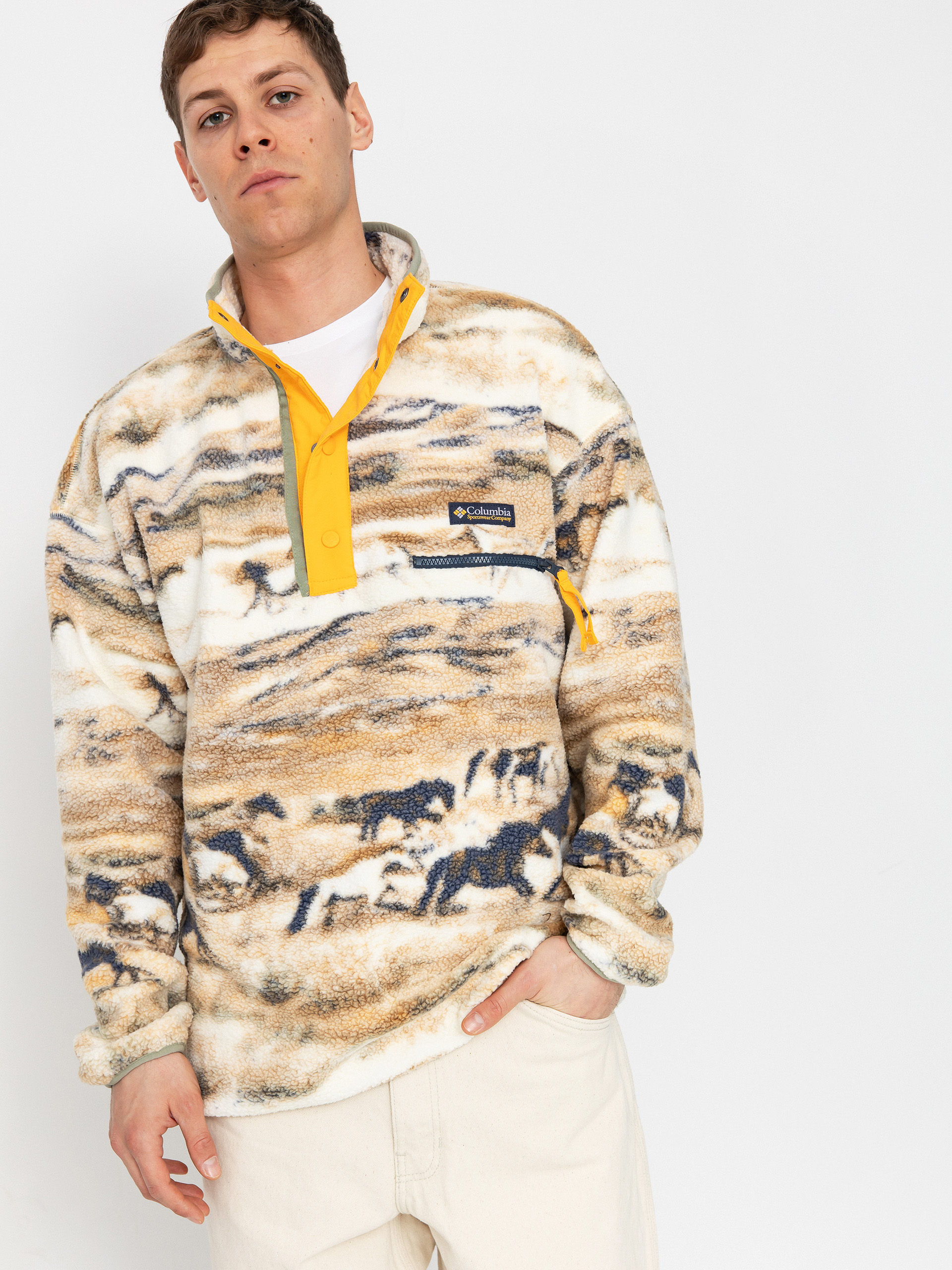 Columbia Helvetia II Printed Half Snap Fleece - brown (lemon wash