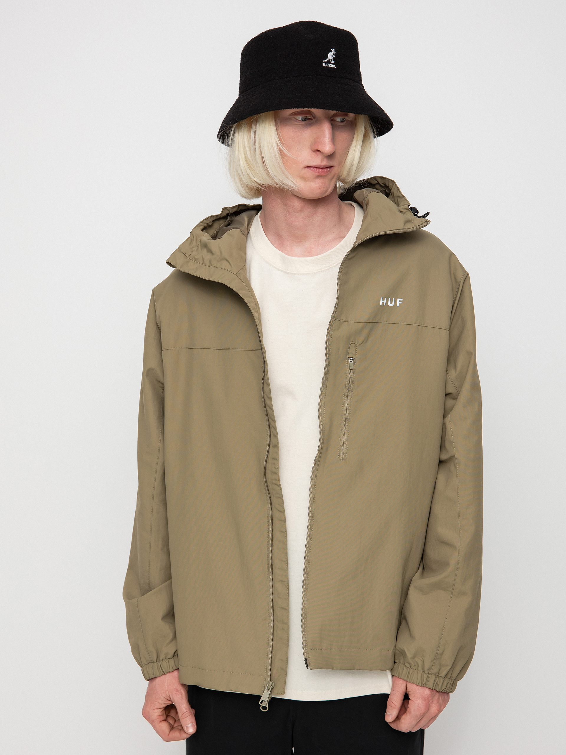HUF Essentials Zip Standard Shell Jacket - beige (khaki)