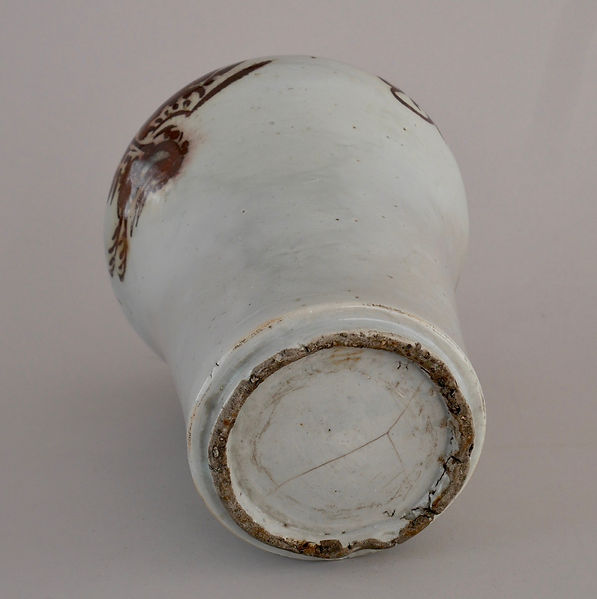 朝鮮美術 陶磁器 | 李朝白磁辰砂雲鶴文壺 | Gallery陽々youyou | 山梨県