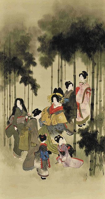 これぞイチオシ！渡辺省亭 （5）新出の大作「七美人之図」 ：東京新聞