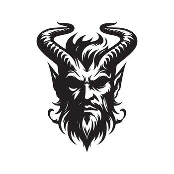 Dark Fantasy Devil Face Horns Design 58304245 Vector Art at Vecteezy