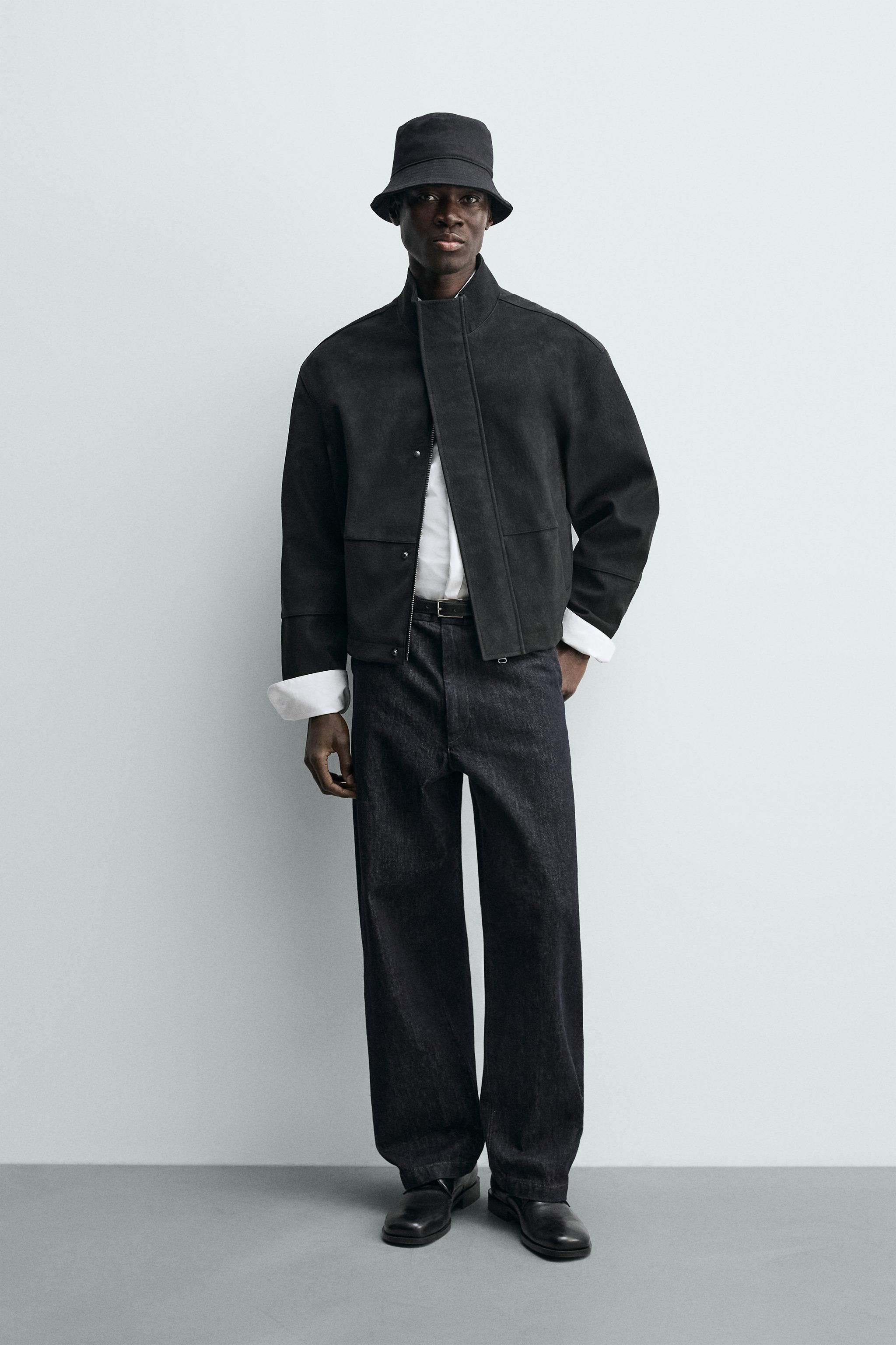 TEXTURED FAUX LEATHER JACKET - Black | ZARA United States