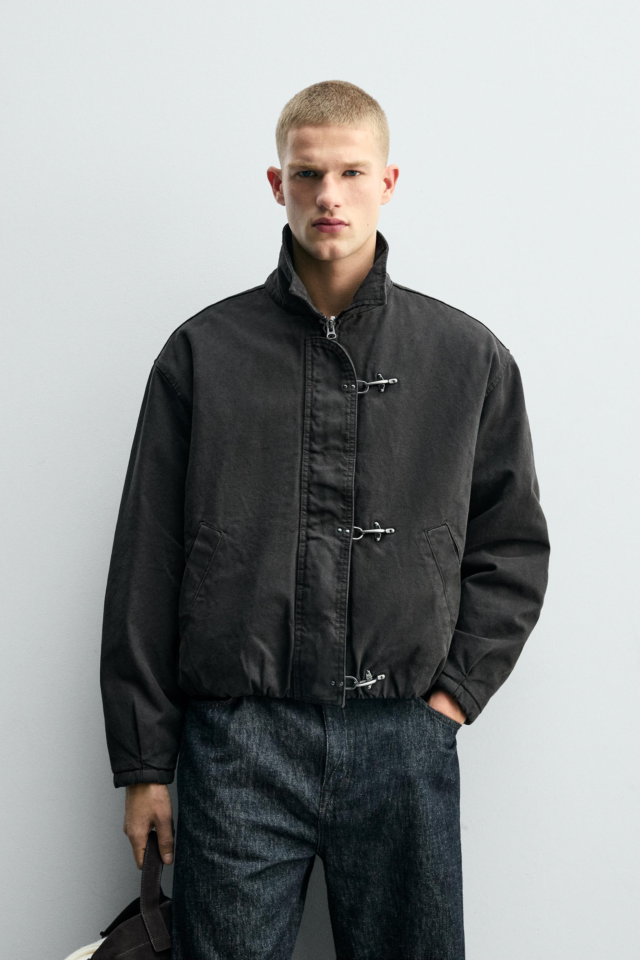 Zara CROPPED FIT FIREMAN CLASP JACKET | Place Rosemère