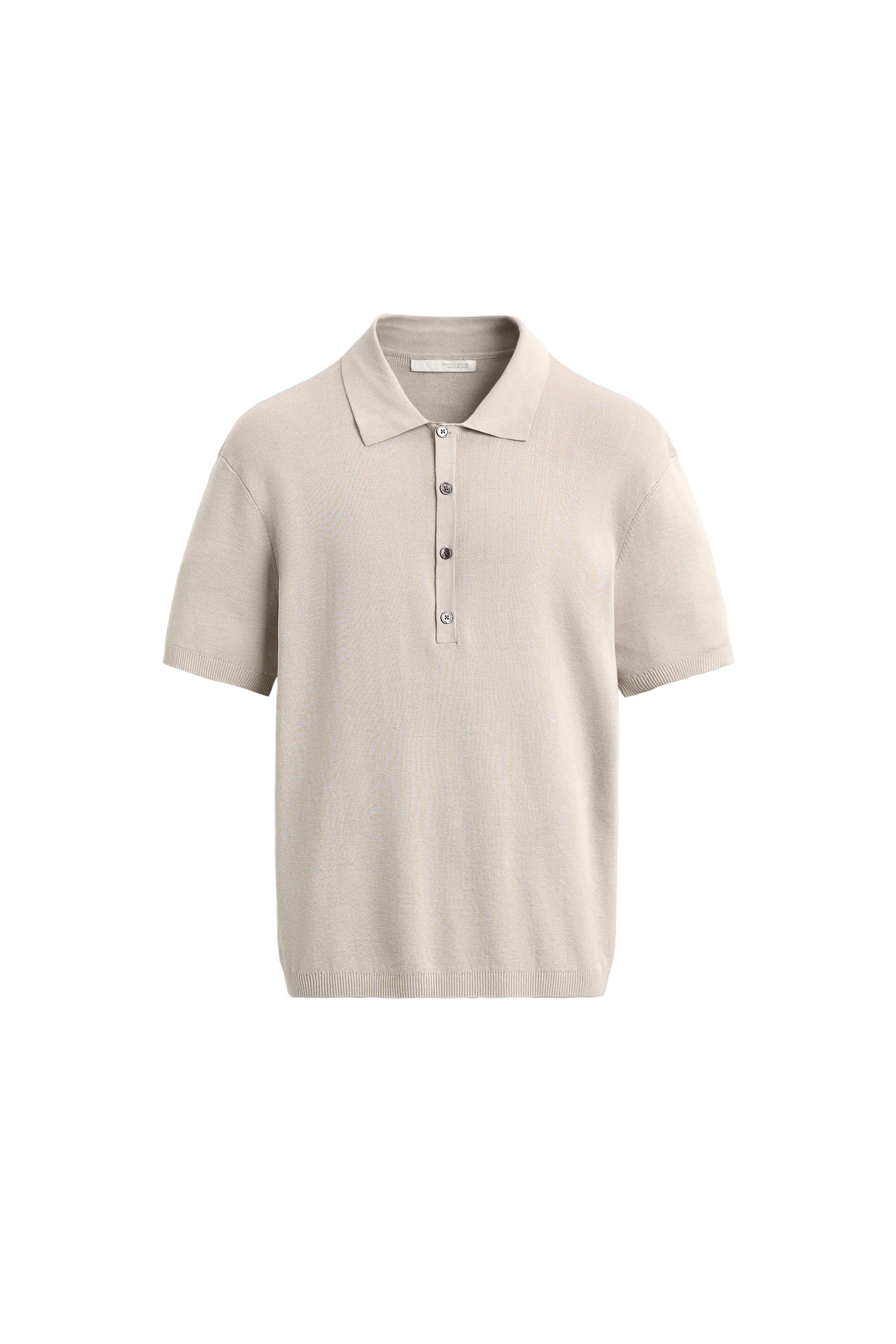 COTTON BLEND KNIT POLO SHIRT - Stone | ZARA United States