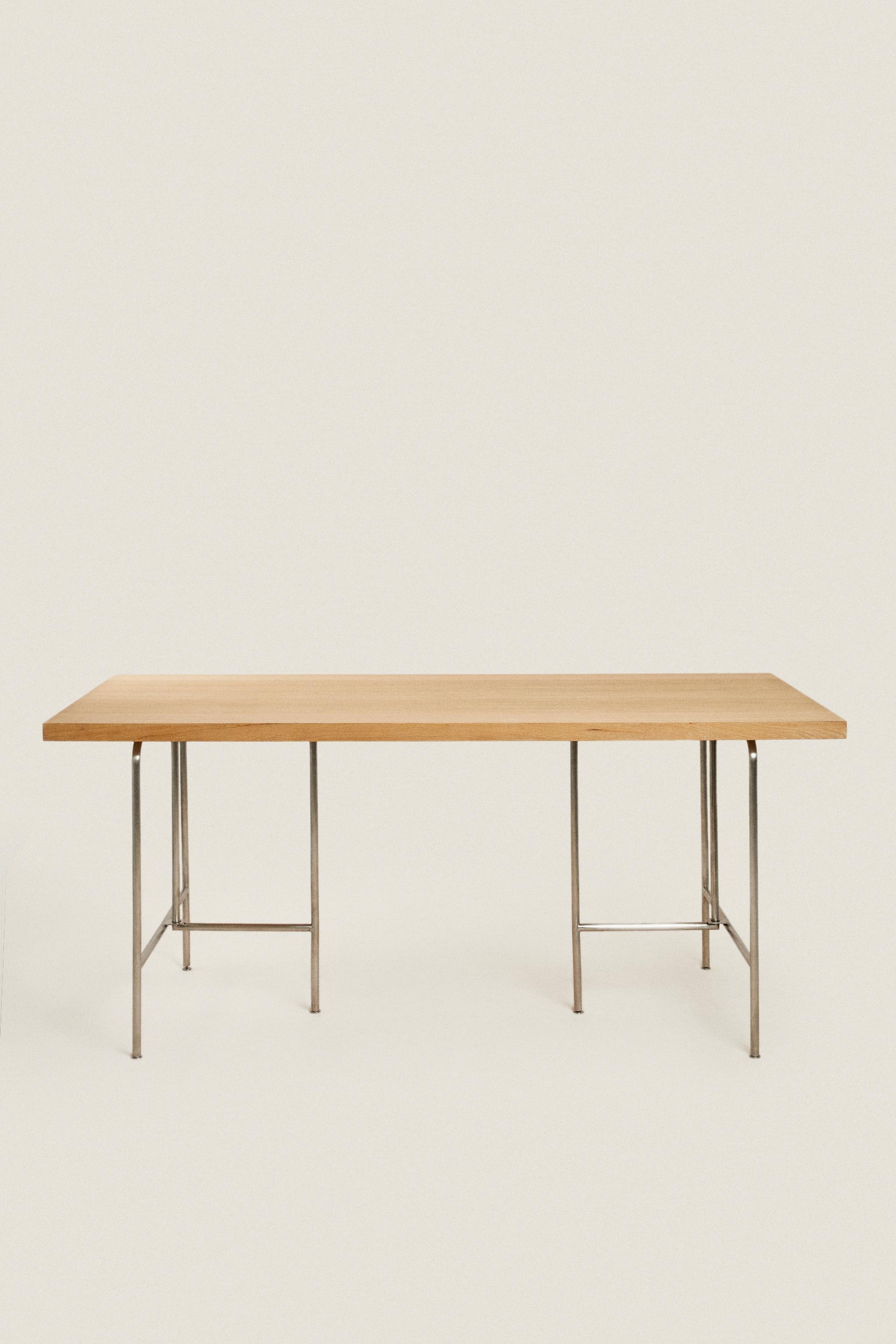WOOD AND METAL OFFICE DESK - Matte silver | ZARA United States