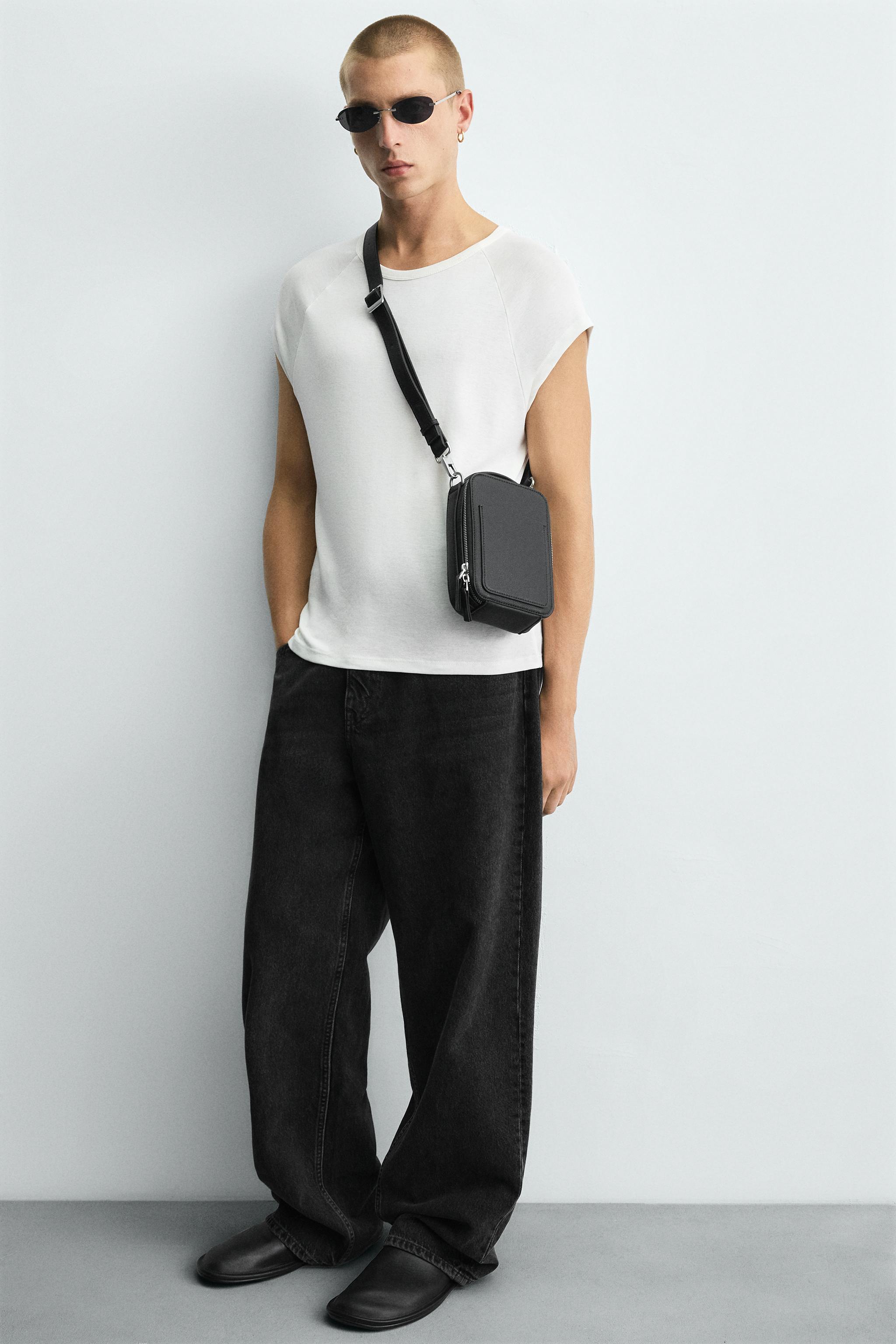 TEXTURED VERTICAL CROSSBODY BAG - Black | ZARA United States