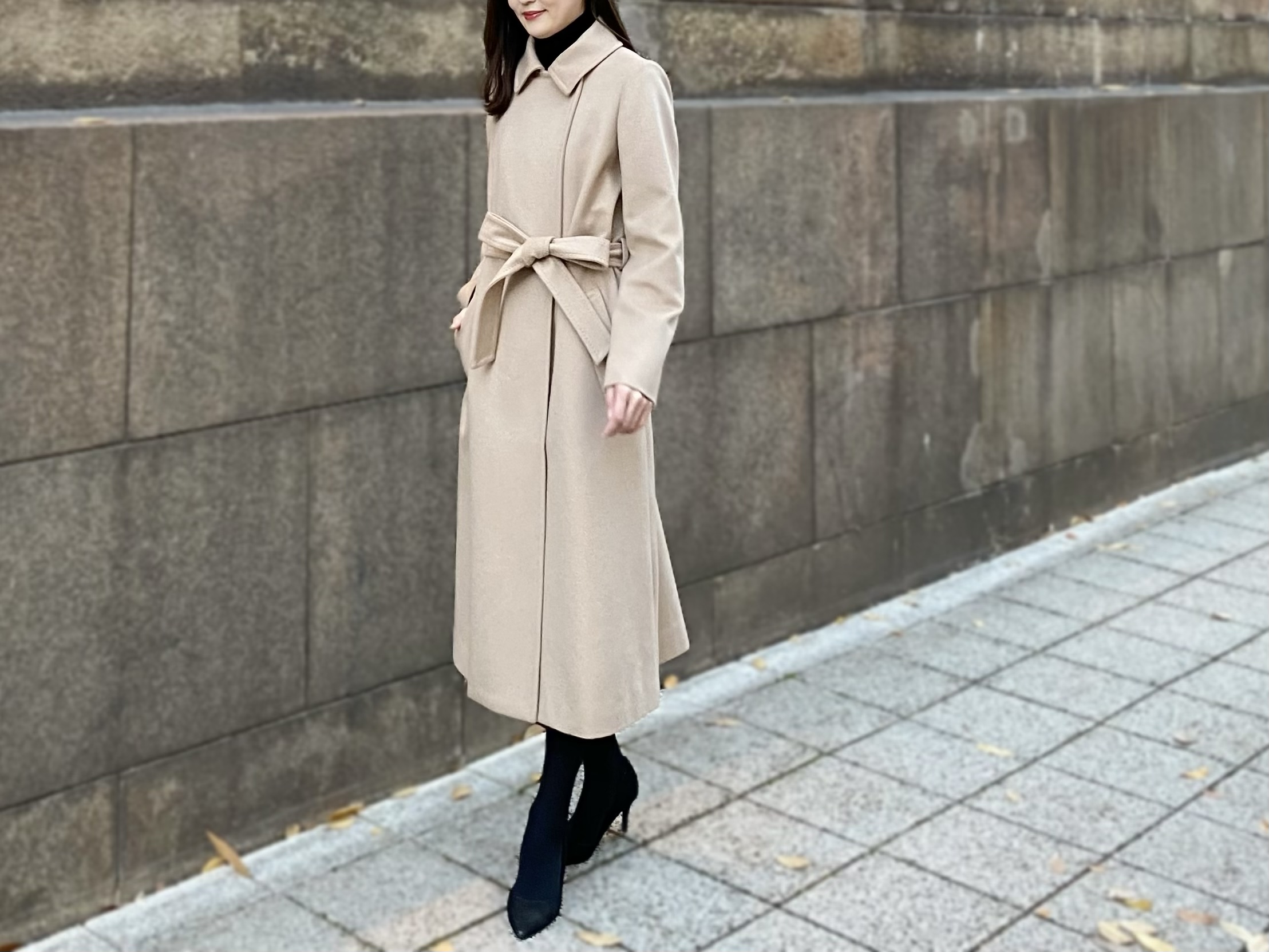 冬コーデの主役に！エレガントに着こなすウールカシミヤ2WAYロング