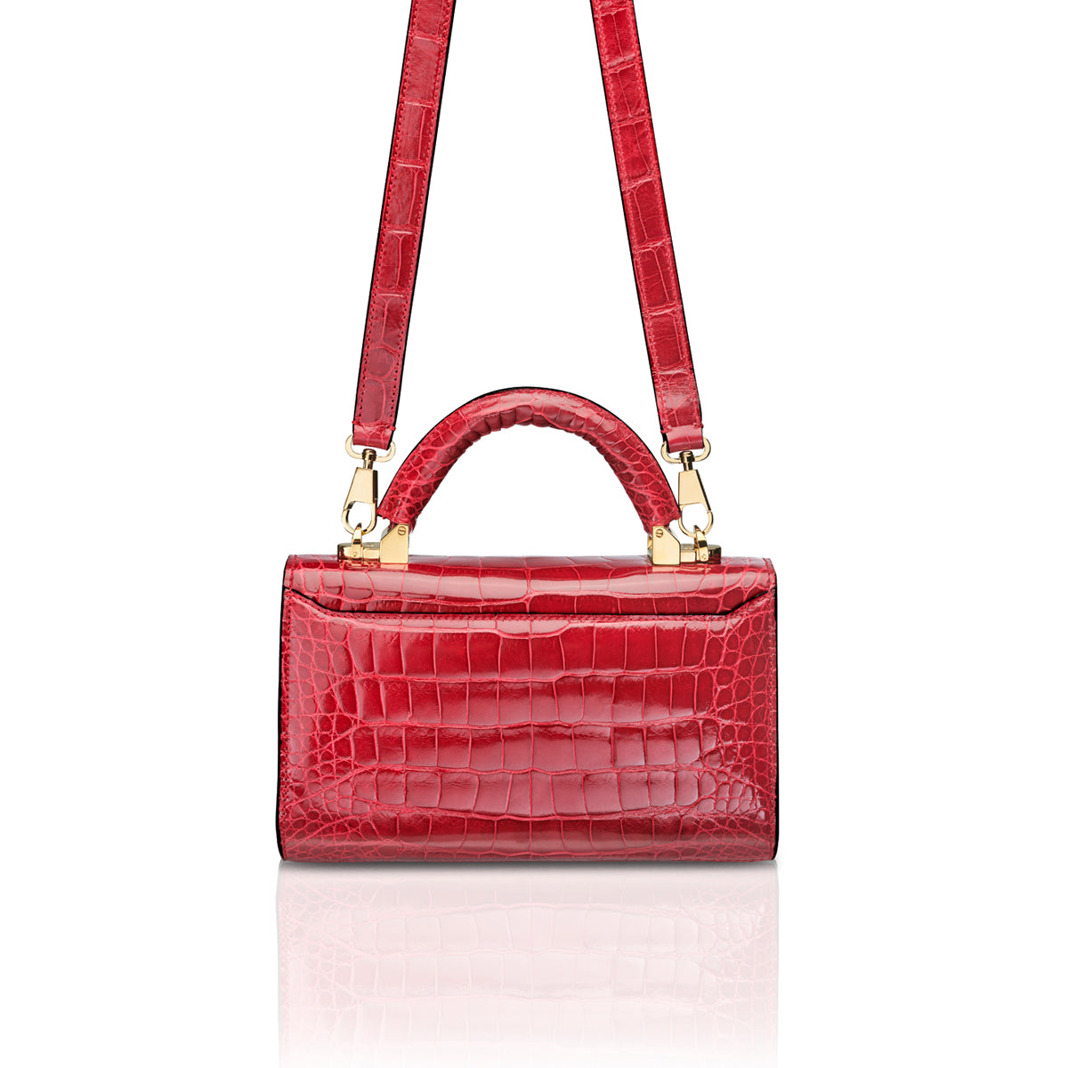 Top Handle 2.0 Mini in Cerise Alligator – STALVEY Official US Site