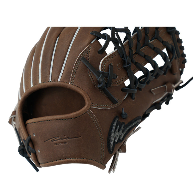lozi 硬式グローブ 茶色 編み込みデザイン lozi 硬式グローブ 茶色