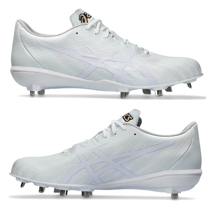 2024モデル】アシックス 野球 白スパイク 金具スパイク ゴールド