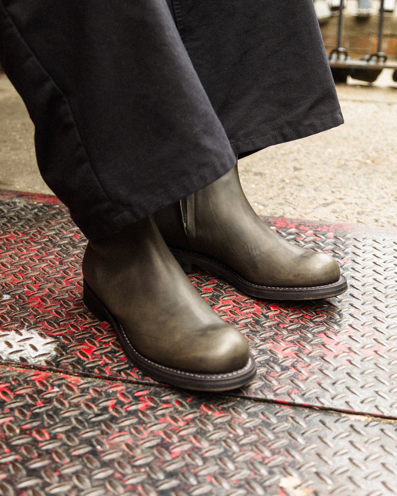 Casper Side Zip Boot - Gray Guidi Calf – Standard & Strange