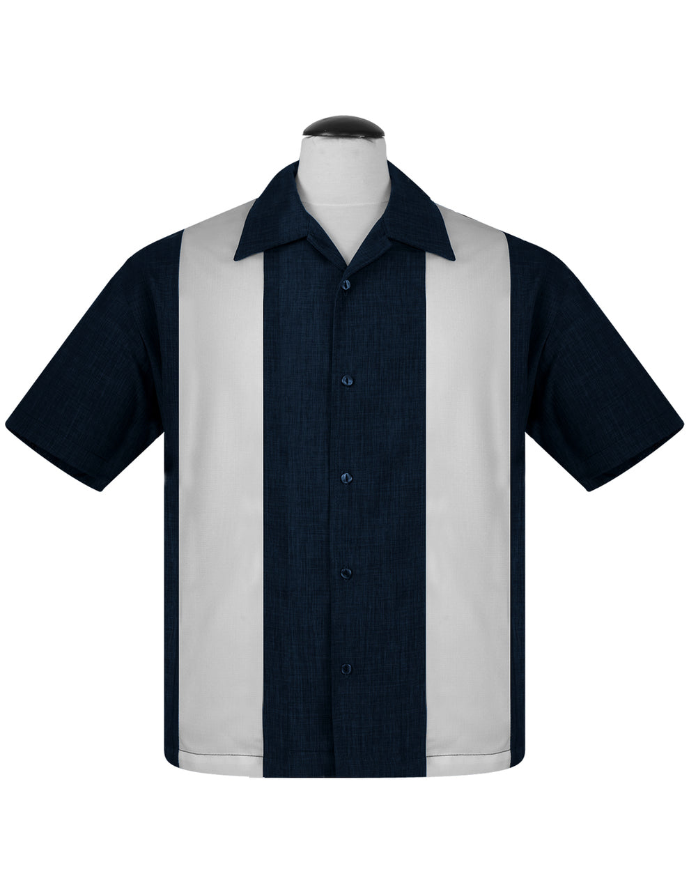 Shop PopCheck Double Panel Bowling Shirt in Navy/White | Steady