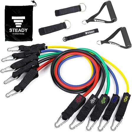 1位獲得】トレーニングチューブ 強度別5本セット 日本語トレーニング