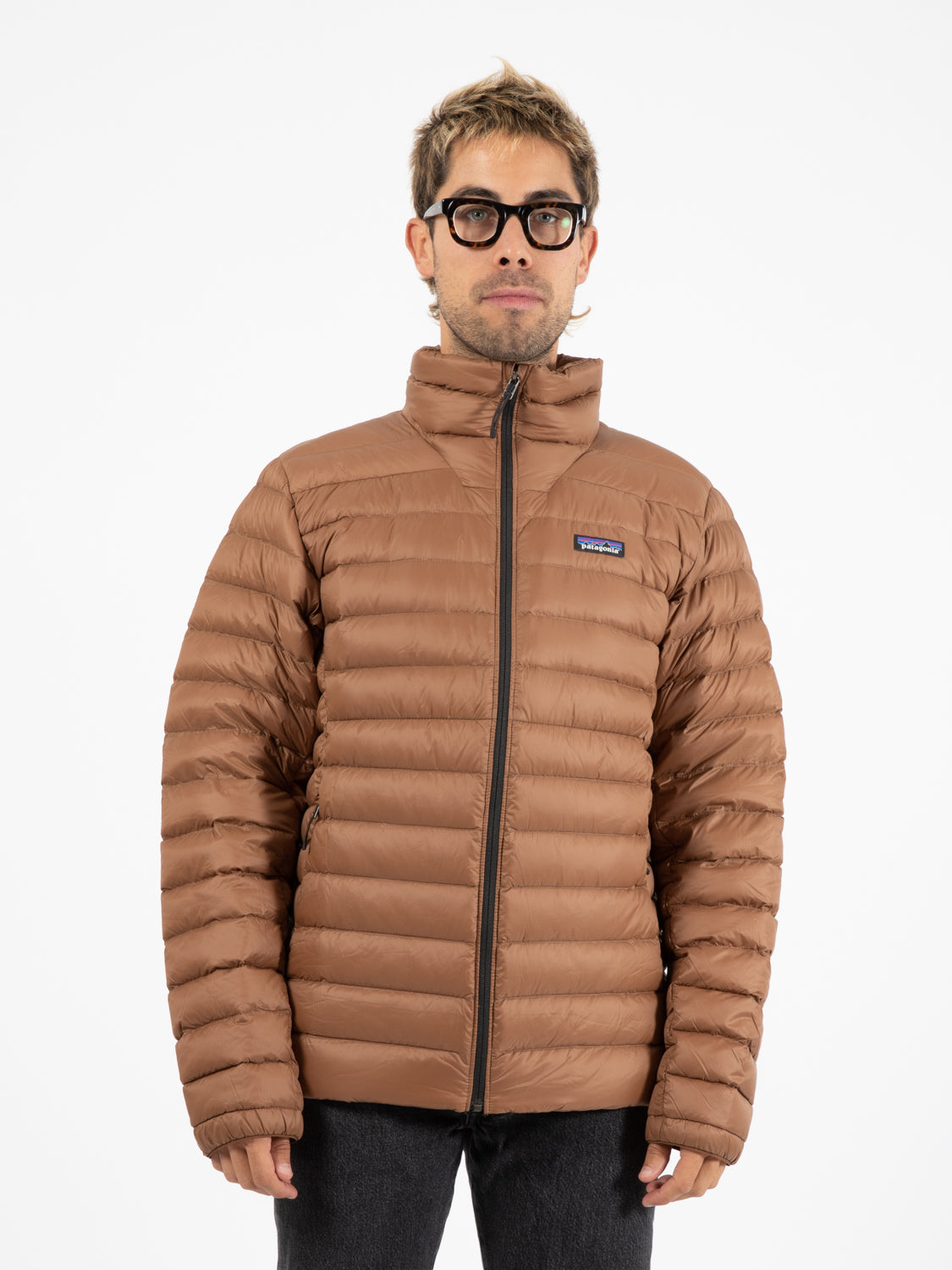 Patagonia - Men's Down Sweater moose brown lightweight down jacket