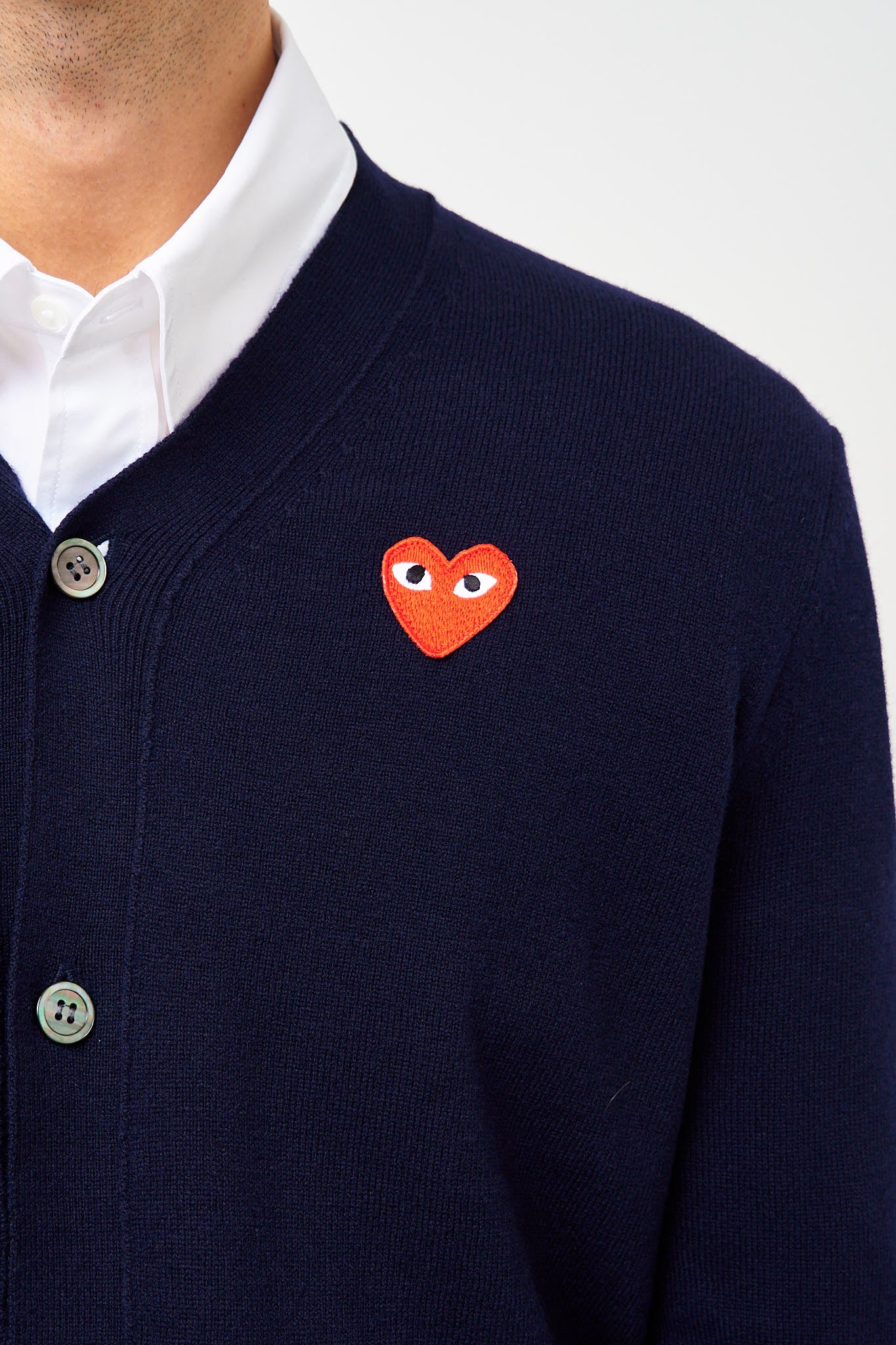 Comme des Garçons Play Red Heart Cardigan Navy – STRØM