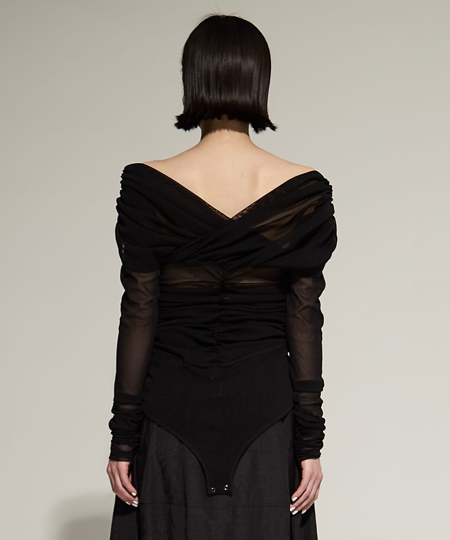 TULLE FRILLED BODYSUIT(1 BLACK): FETICO: WOMENS｜ STUDIOUS ONLINE