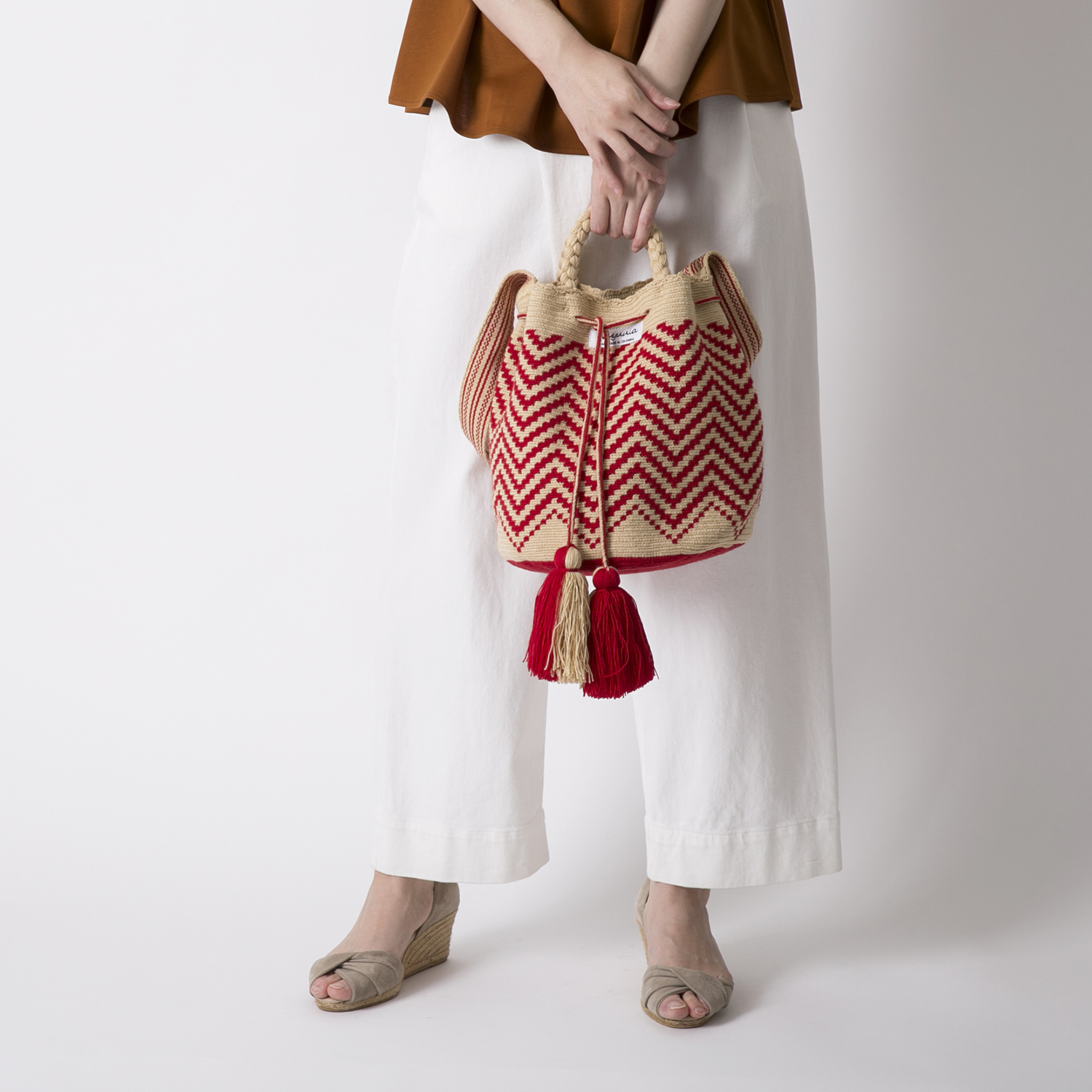 Wayuula/ワユーバッグ ローズ L -ワユー族の女性たちがひと月かけて