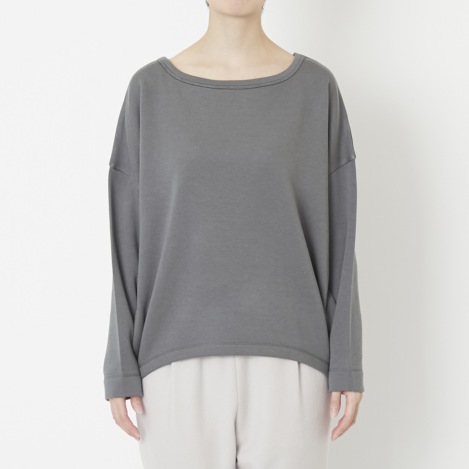 DRESS HERSELF/プルオーバーウォームシルク ボートネック -肌側シルク