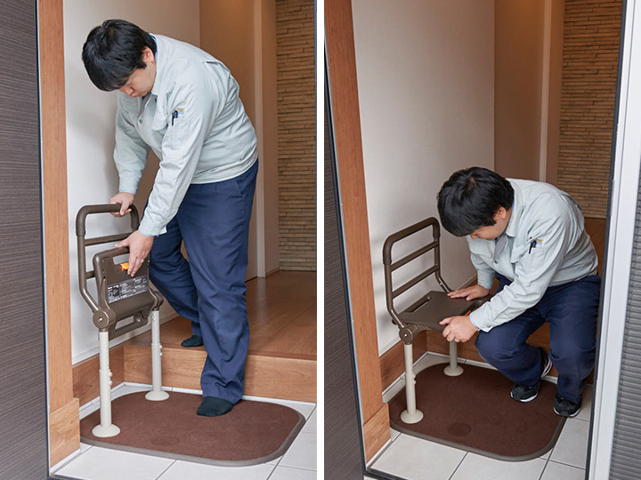 パナソニック最新介護用品の魅力 折りたたみ可能な面手すり