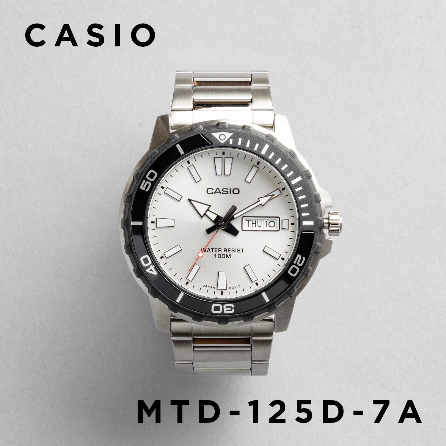 CASIO カシオ MTD-125D メンズ 腕時計 10気圧防水 10年保証