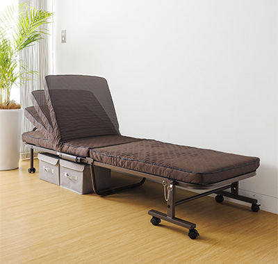 コンパクトな高反発リクライニング折りたたみベッド TS-611BR