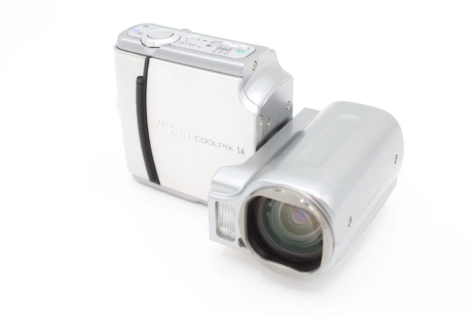 美品】NIKON ニコン COOLPIX S4 デジタルカメラ 回転式 シルバー