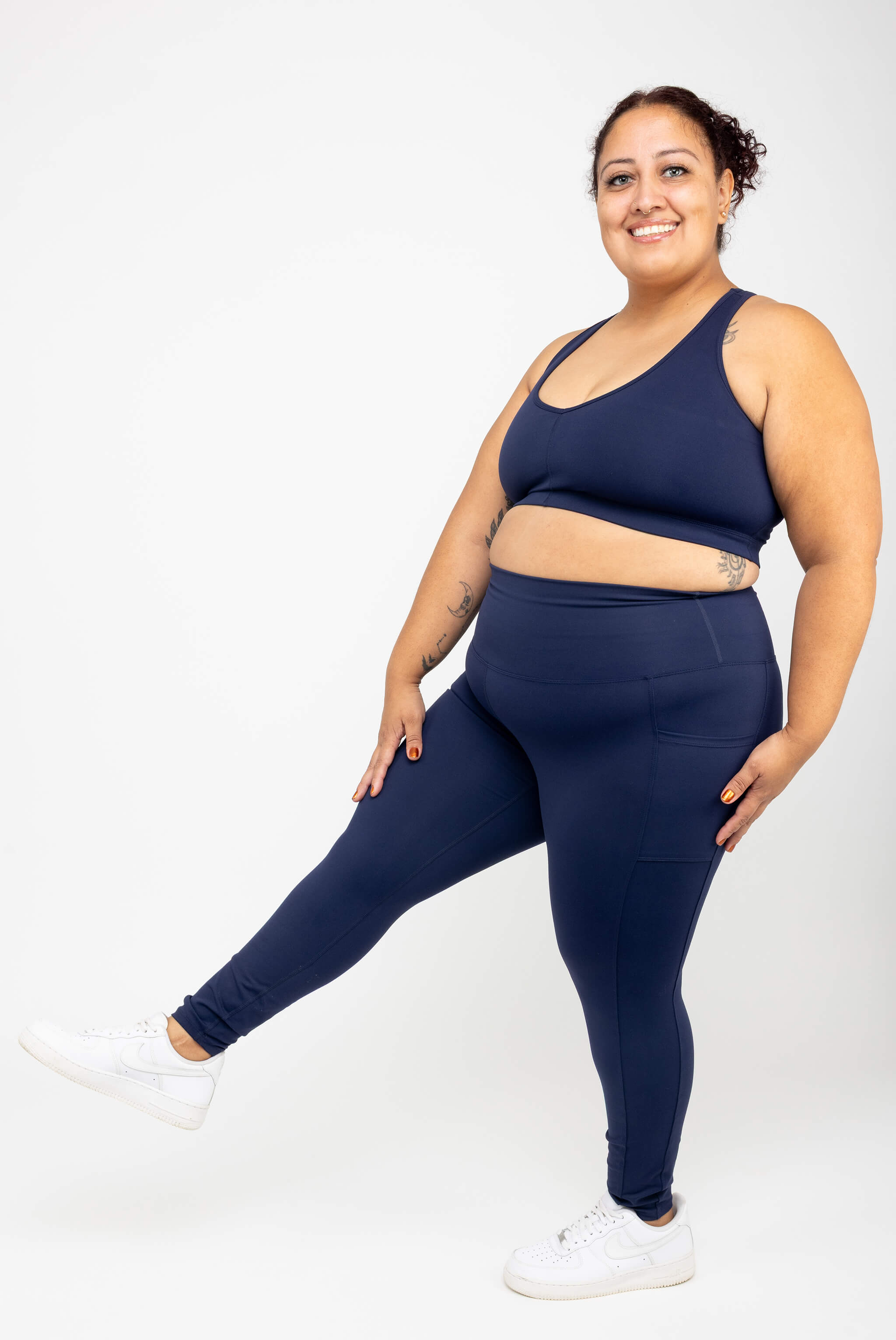 Plus Size Pocket 7/8 Leggings - Navy | Superfit Hero