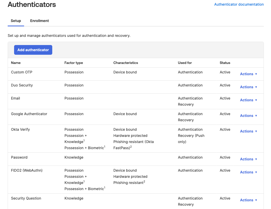 Oktaエラー「Authenticator操作は許可されていません」