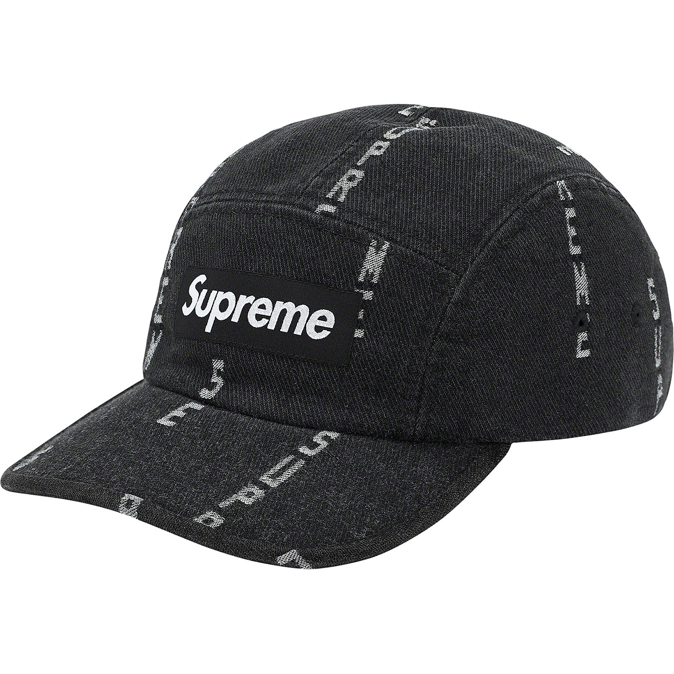 Logo Stripe Jacquard Denim Camp Cap | Supreme 20fw