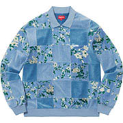 Floral Patchwork Velour L/S Polo | Supreme 21fw