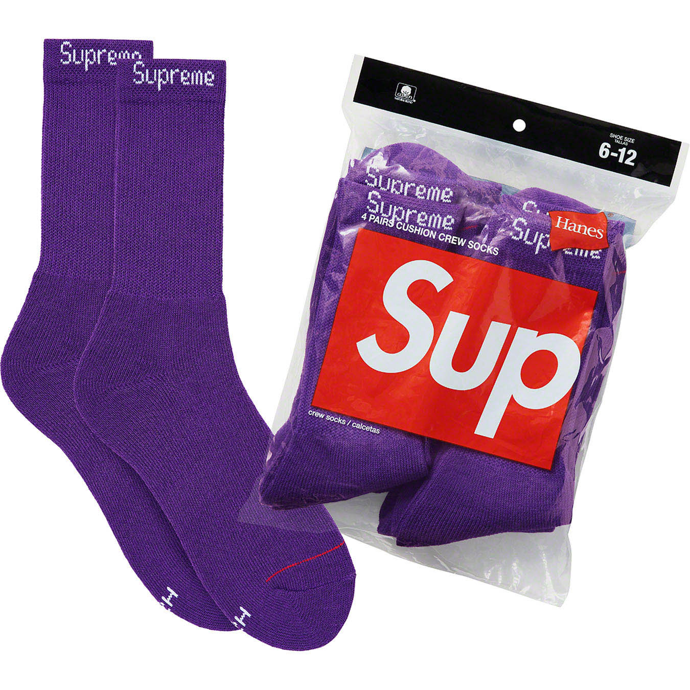 Supreme®/Hanes® Crew Socks (4 Pack) | Supreme 21ss