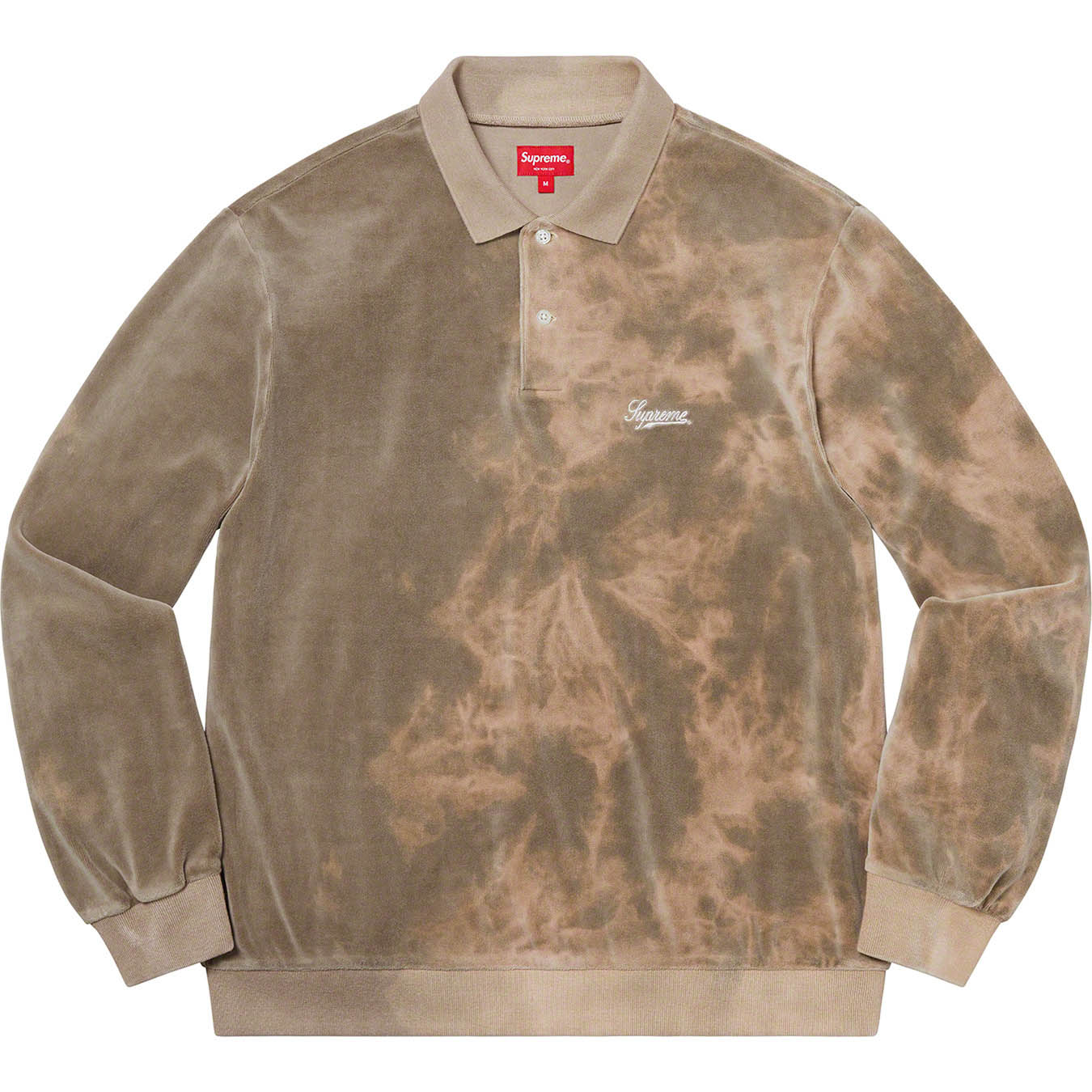 Bleached Velour L/S Polo | Supreme 21ss