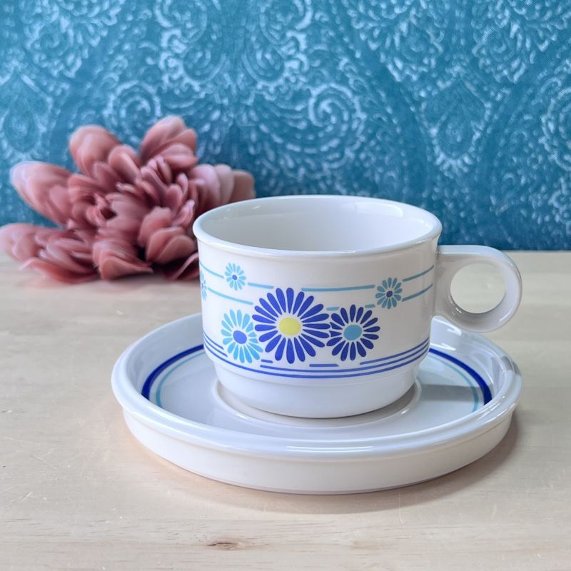 NIKKO ニッコー ダブルフェニックス ブルーフラワー カップ＆ソーサー