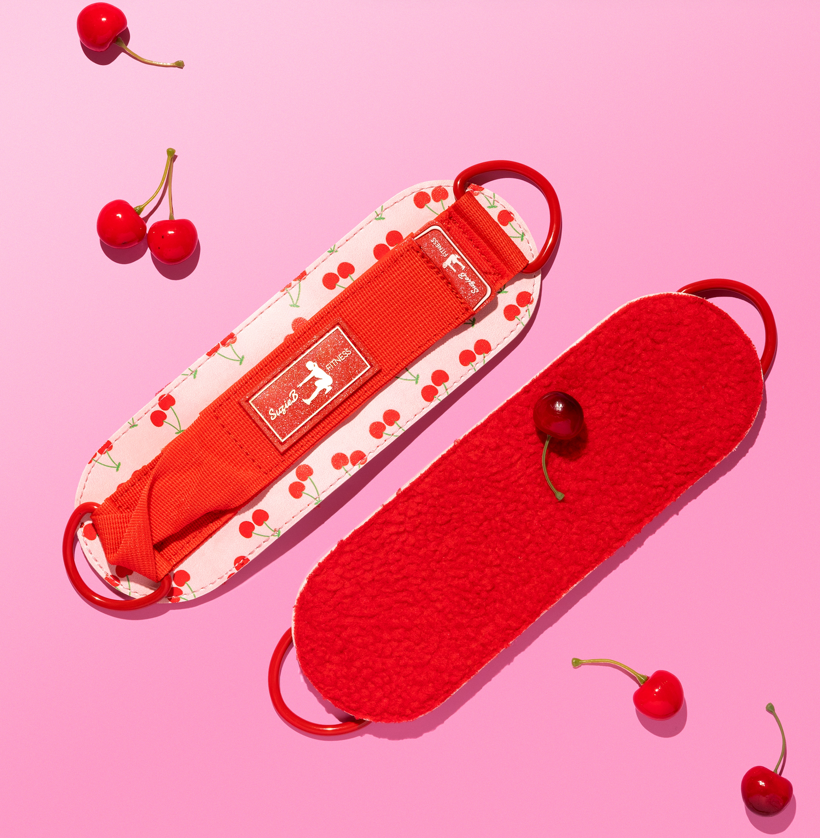 Cherry Print Ankle Straps - SuzieB Fitness